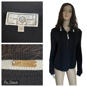 St. John sport Jackets & Coats Knit Zip Front Blazer size L